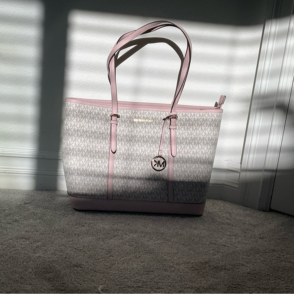 Michael Kors Elegant Pink and Cream Tote